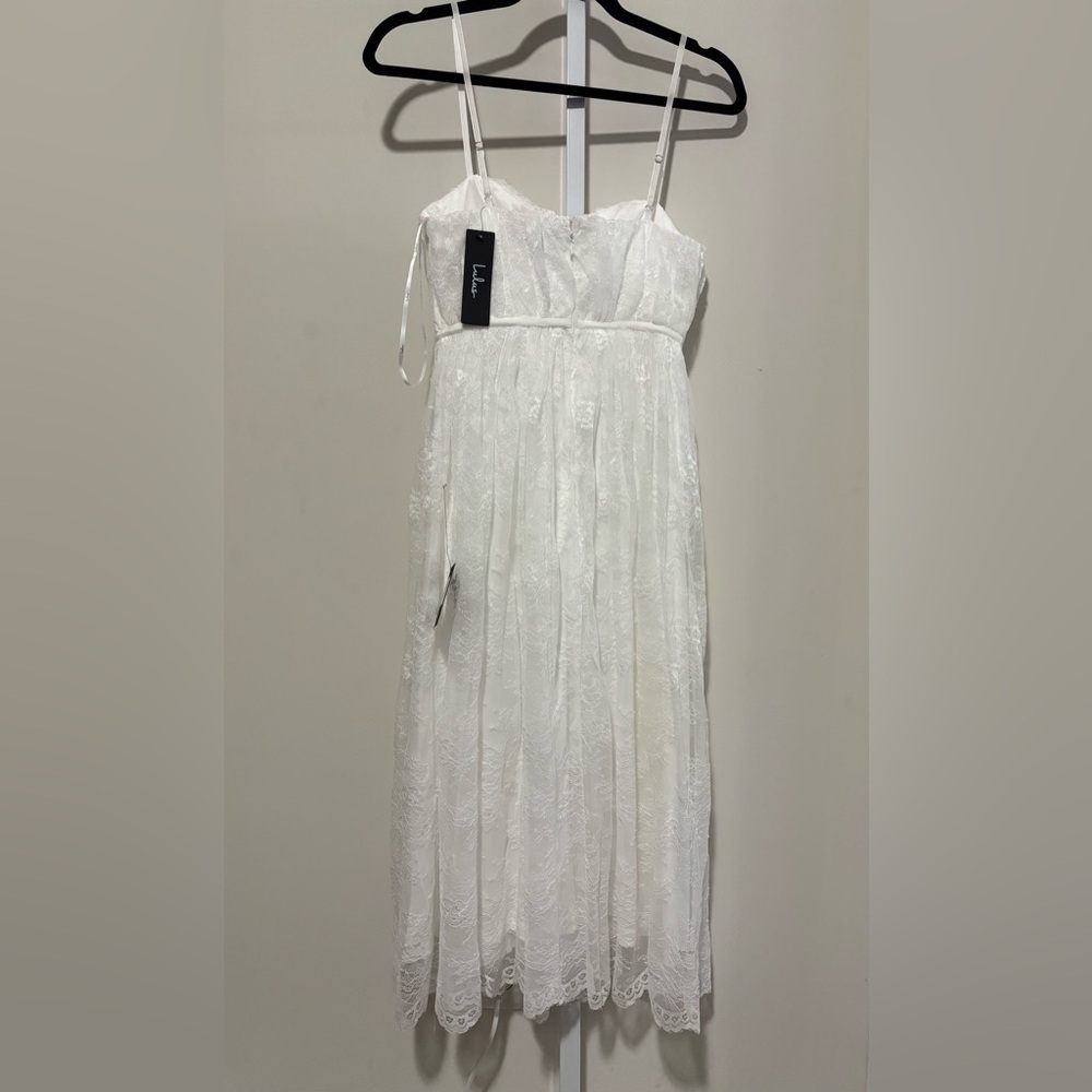 Lulu's White Lace Midi Dress - Picture 4 of 6